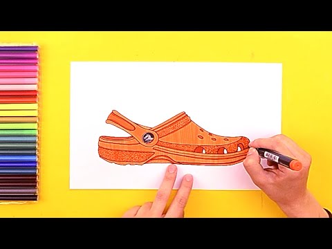 How to draw Crocs clogs / sandals | Easy Drawings - Dibujos Faciles ...
