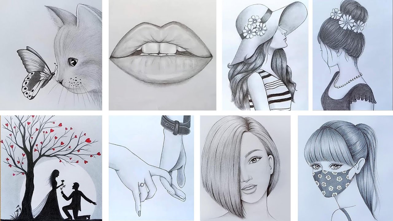 8 Easy Drawing Ideas Part 5 Pencil Sketch Tutorials Art   Private Id Uhhavqvx318 Youtube A 